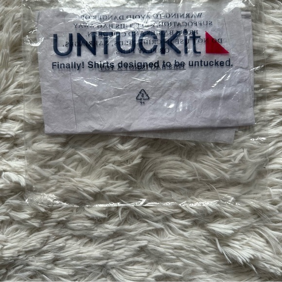 Untuckit Pinot Perse Striped Button Up White Blue New With Tags Size 14 - Picture 12 of 12